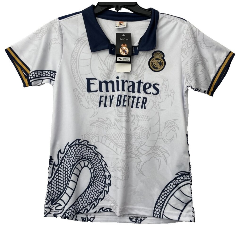 Real Madrid MCF Emirates Fly Better Jersey Youth Size 26 Vini JR. #7 NWT